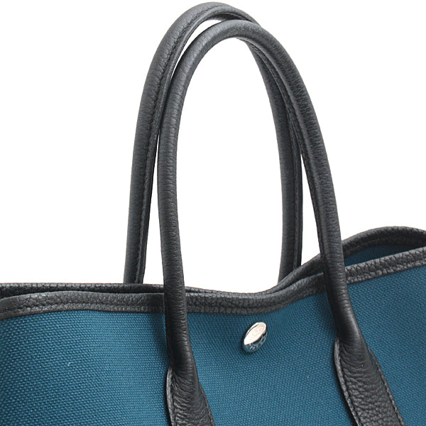 Hermes Garden Party TPM Tote Bag Deep Blue Black in Great Condition