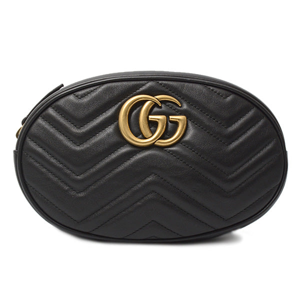 Gucci Leather GG Marmont Belt Bag Waist Bag Black 491294