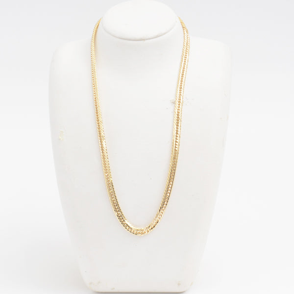 K18 8-Face Cut Triple Chain Necklace Yellow Gold in Great Condition