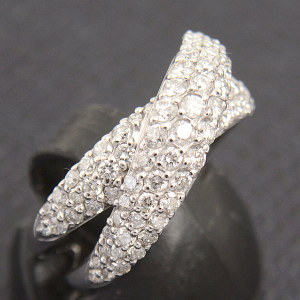 Ponte Vecchio Diamond Cross Ring 10号 750WG White Gold