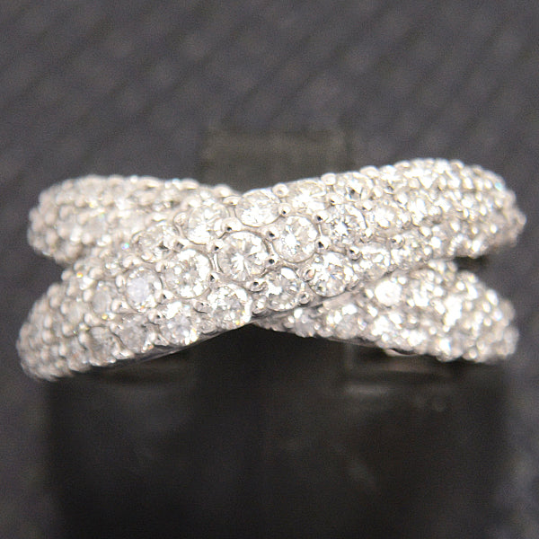 Ponte Vecchio Diamond Cross Ring 10号 750WG White Gold