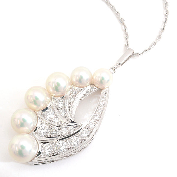 MIKIMOTO Pearl Diamond Necklace K14WG