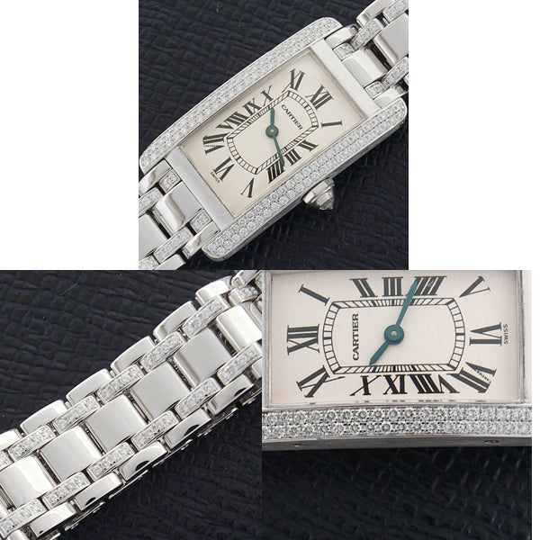 Cartier Tank Americaine SM Quartz Watch 750WG Diamond in Great Condition