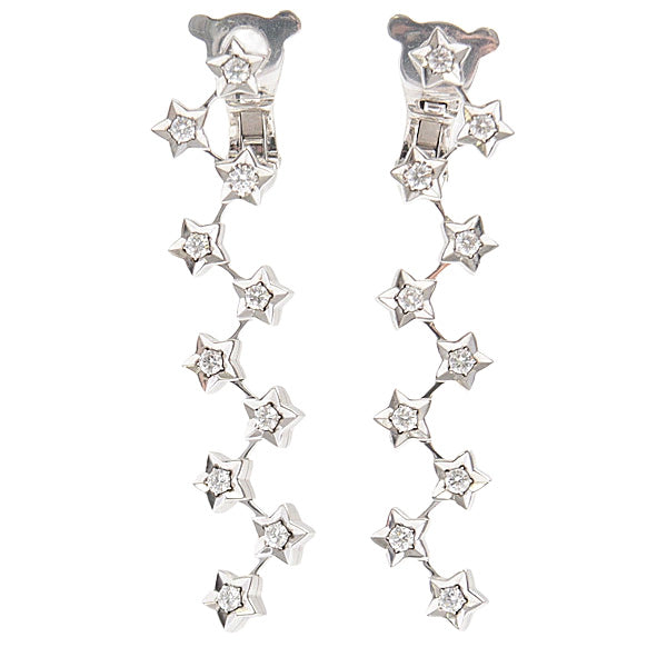 Chanel Comet Star Diamond Earrings 750WG White Gold in Great Condition