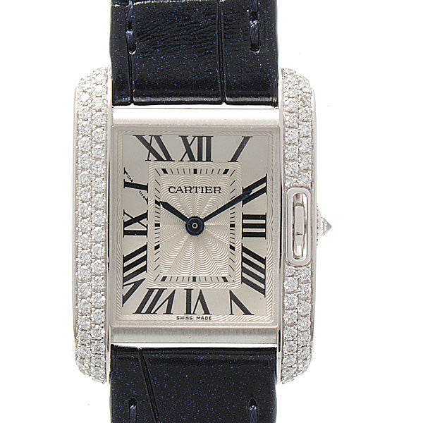 Cartier Tank Anglaise SM Diamond Bezel Quartz Watch 750WG in Great Condition