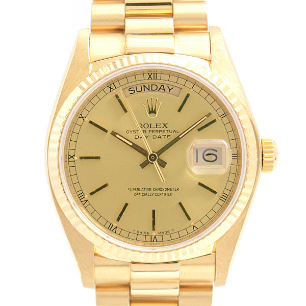 Rolex Day-Date Automatic Gold Dial 750YG 18038 in Great Condition