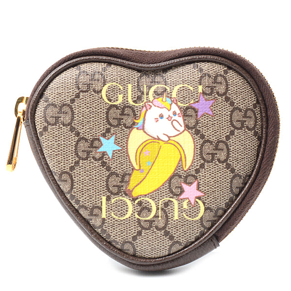 Gucci Heart Shape Coin Case Beige 701062