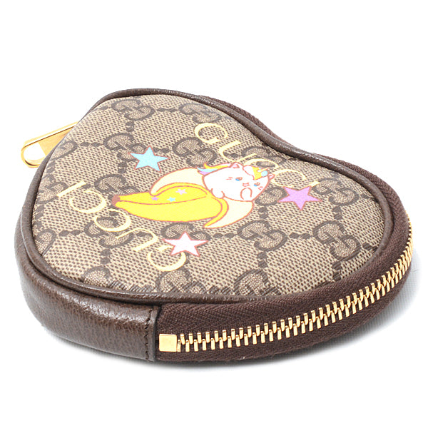 Gucci Heart Shape Coin Case Beige 701062