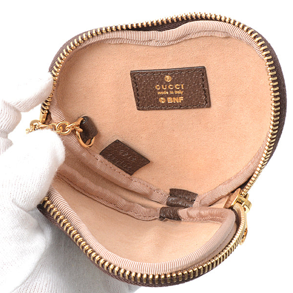 Gucci Heart Shape Coin Case Beige 701062