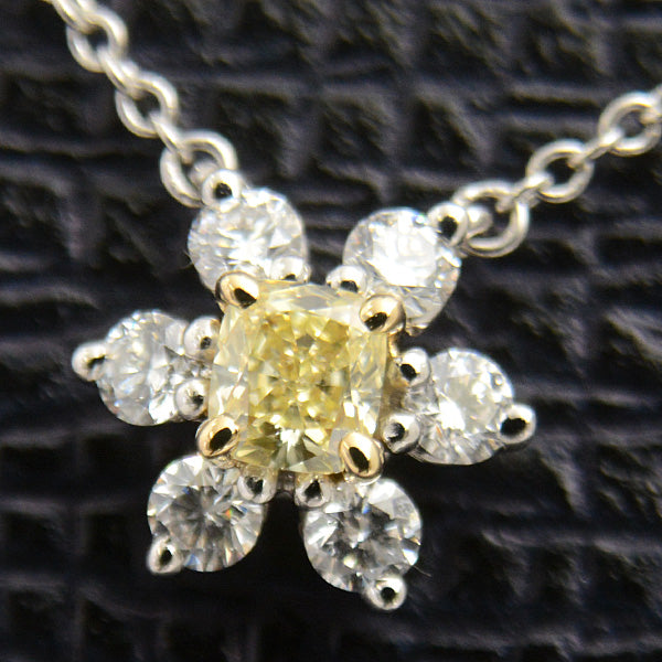 Tiffany & Co PT950 Yellow Diamond Buttercup Necklace in Great Condition