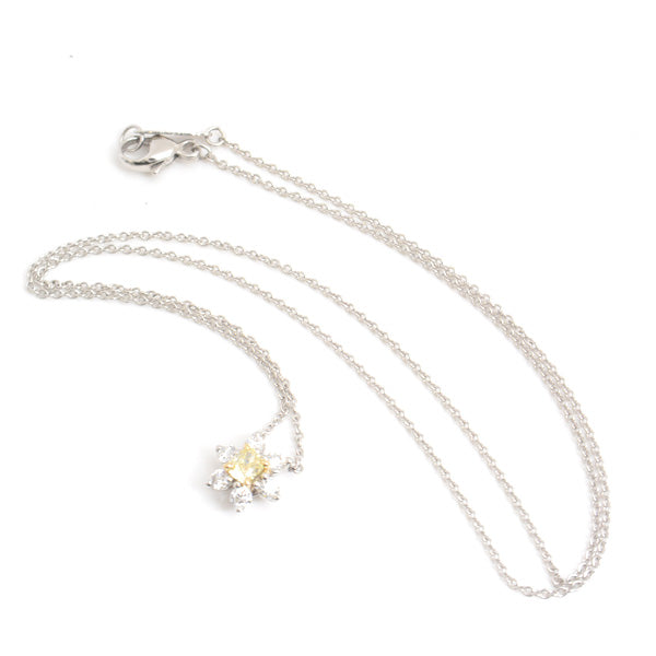 Tiffany & Co PT950 Yellow Diamond Buttercup Necklace in Great Condition