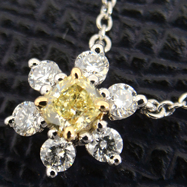 Tiffany & Co PT950 Yellow Diamond Buttercup Necklace in Great Condition