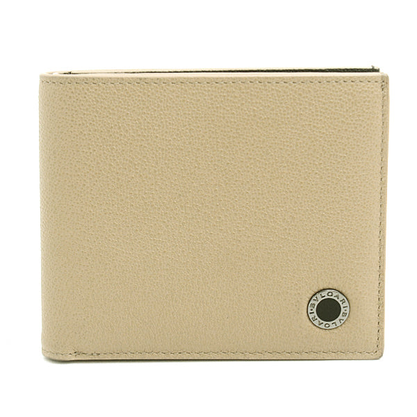 Bvlgari Men's Bifold Wallet Beige Brown Black 291777 in Great Condition