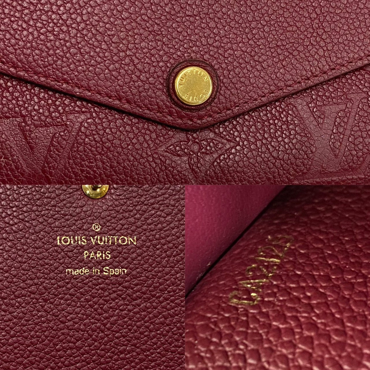 Louis Vuitton Sarah Wallet Leather Long Wallet M62213 in Good condition