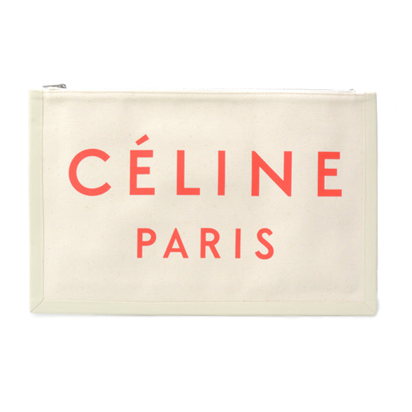 Celine Canvas Logo Clutch Bag 10A962B4W in Great Condition