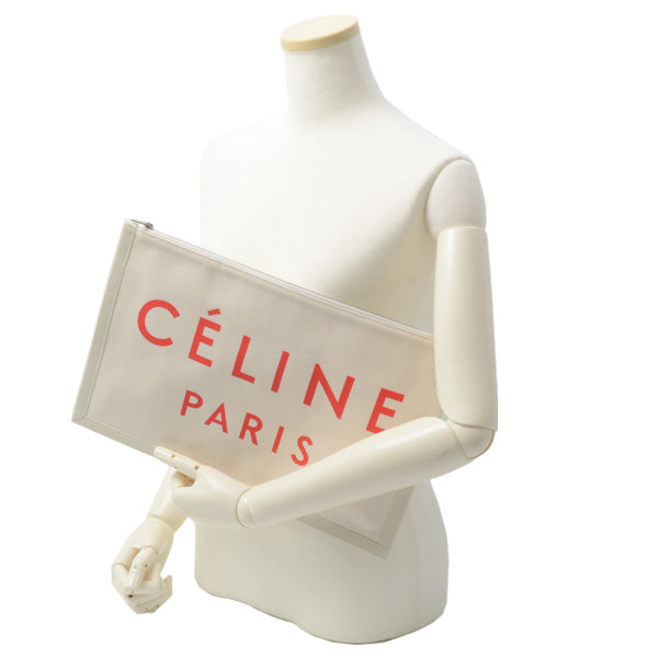 Celine Canvas Logo Clutch Bag 10A962B4W in Great Condition