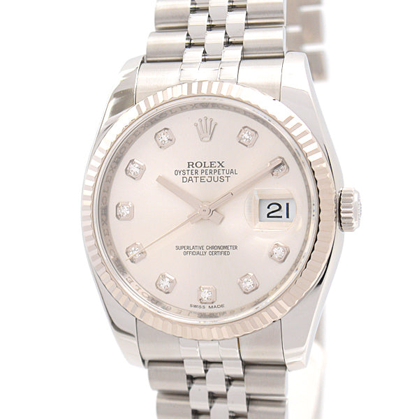 Rolex Datejust Automatic Silver Dial SS×WG 116234G in Great Condition