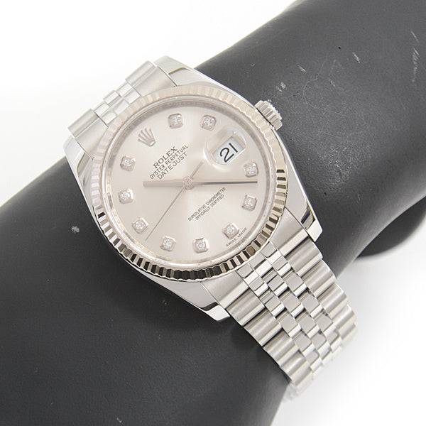 Rolex Datejust Automatic Silver Dial SS×WG 116234G in Great Condition