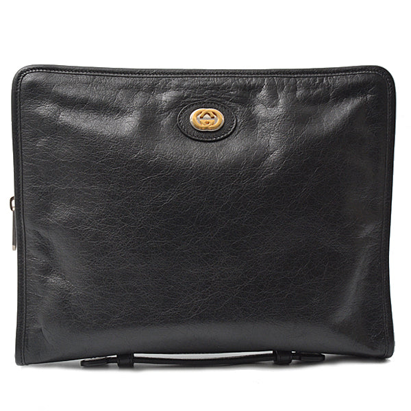 Gucci Men's Black Calfskin Clutch Bag 575829 in Great Condition