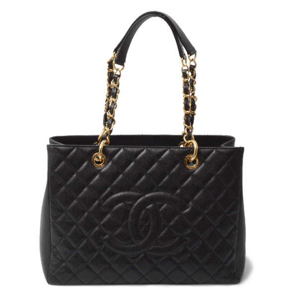 Chanel Caviar Skin Chain Shoulder Bag Black