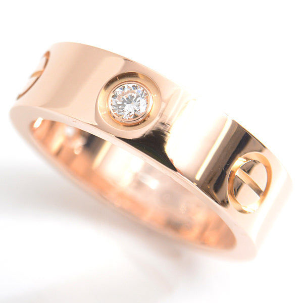 Cartier Love Ring 3P Diamond 750PG Pink Gold in Great Condition