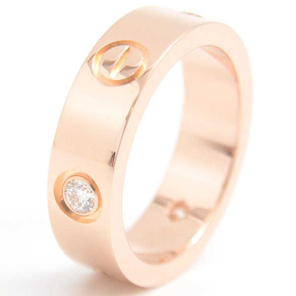 Cartier Love Ring 3P Diamond 750PG Pink Gold in Great Condition