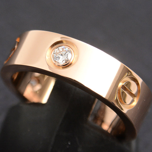 Cartier Love Ring 3P Diamond 750PG Pink Gold in Great Condition