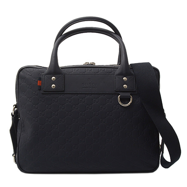 Gucci Men's Guccissima Briefcase Business Bag Navy 328937 in Great Condition