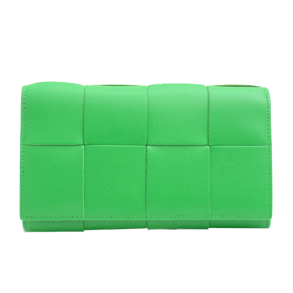 Bottega Veneta Intrecciato Bifold Long Wallet Green 679844