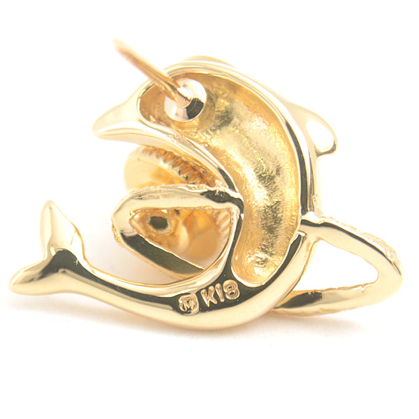 MIKIMOTO K18 Yellow Gold Dolphin Brooch