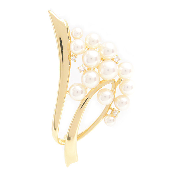 Tasaki K18 Pearl Diamond Brooch