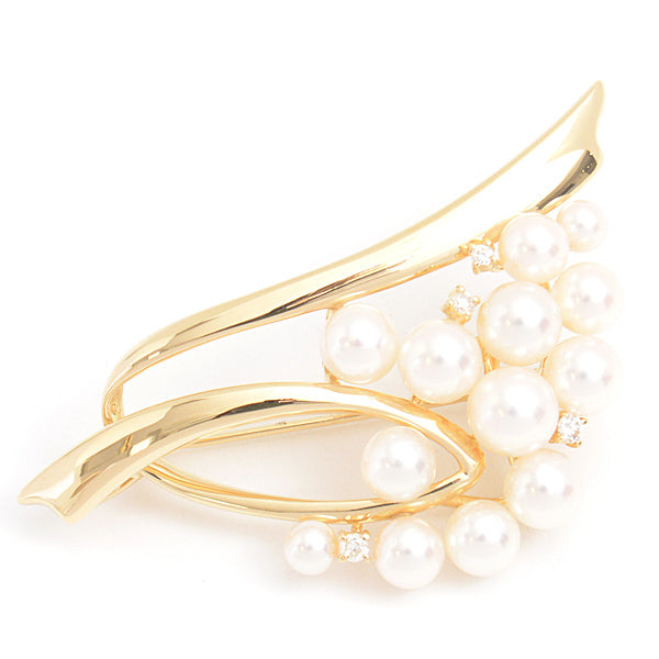 Tasaki K18 Pearl Diamond Brooch