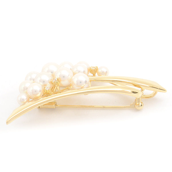 Tasaki K18 Pearl Diamond Brooch