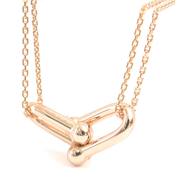 Tiffany & Co Hardware Double Link Large Necklace Pink Gold