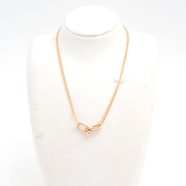 Tiffany & Co Hardware Double Link Large Necklace Pink Gold