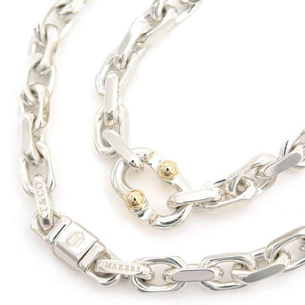 Tiffany & Co Makers Narrow Chain Necklace Silver Gold 24 Inch