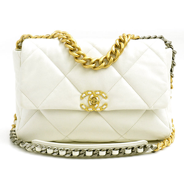 Chanel Lambskin Handle Bag Off White