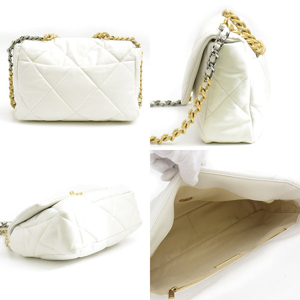 Chanel Lambskin Handle Bag Off White