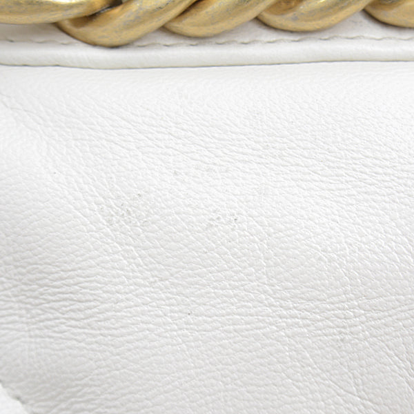 Chanel Lambskin Handle Bag Off White