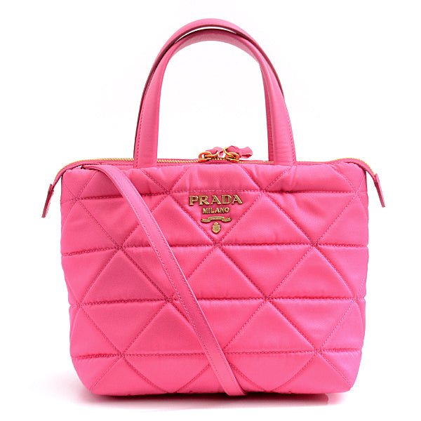 Prada Nylon Padded 2WAY Shoulder Bag Pink