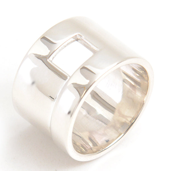 Gucci Silver SV925 Square Design Ring 11.5 in Great Condition