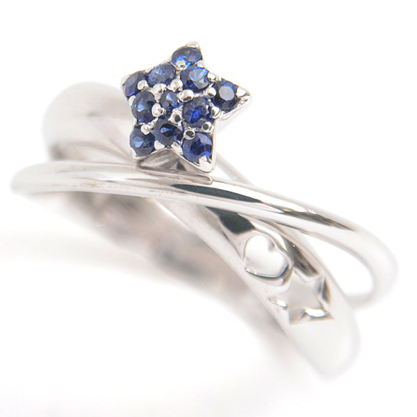 Ponte Vecchio Sapphire Star Ring 18K White Gold in Great Condition