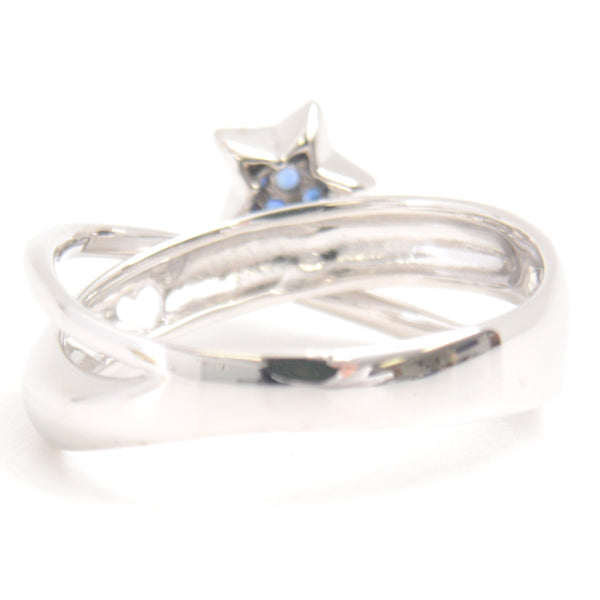 Ponte Vecchio Sapphire Star Ring 18K White Gold in Great Condition