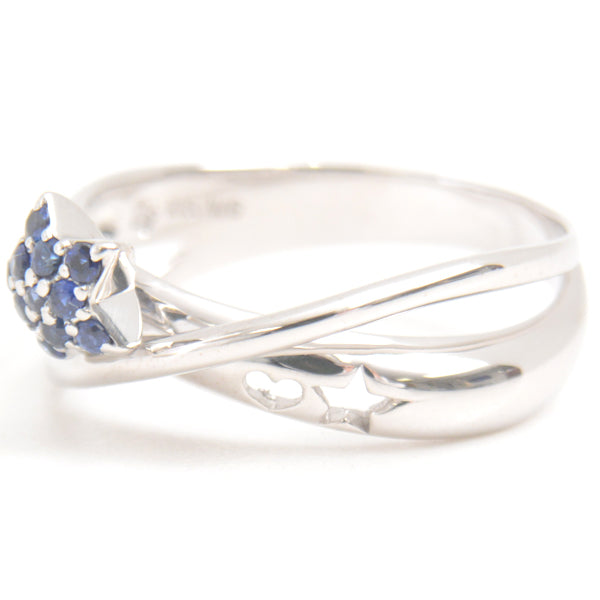 Ponte Vecchio Sapphire Star Ring 18K White Gold in Great Condition