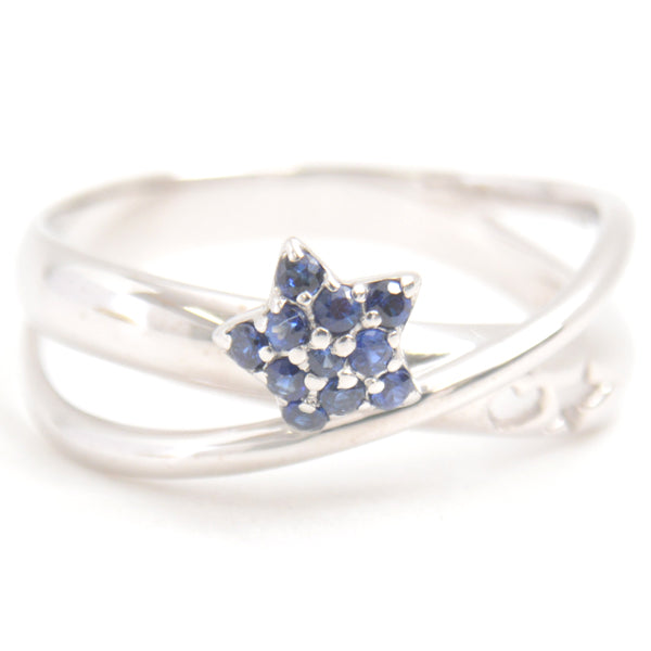 Ponte Vecchio Sapphire Star Ring 18K White Gold in Great Condition