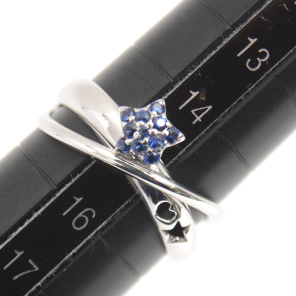 Ponte Vecchio Sapphire Star Ring 18K White Gold in Great Condition