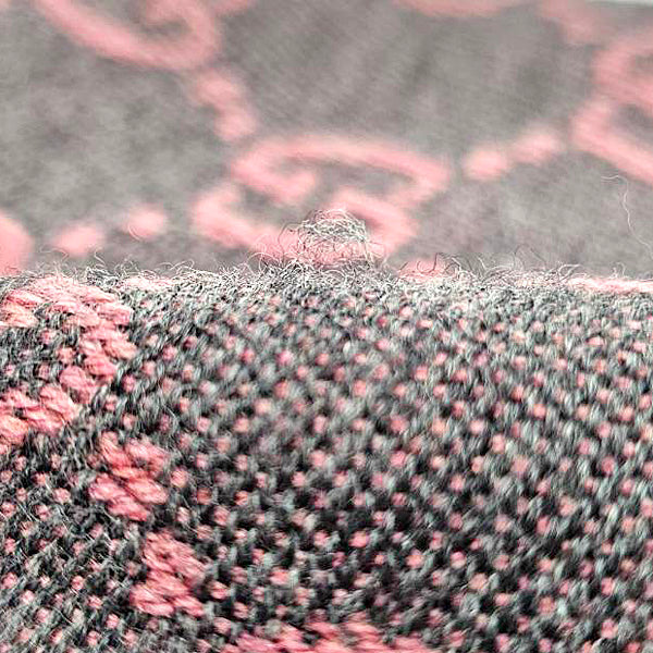 Gucci Wool GG Pattern Scarf Stole Pink Gray in Great Condition