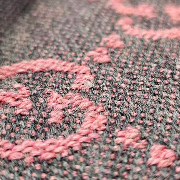 Gucci Wool GG Pattern Scarf Stole Pink Gray in Great Condition