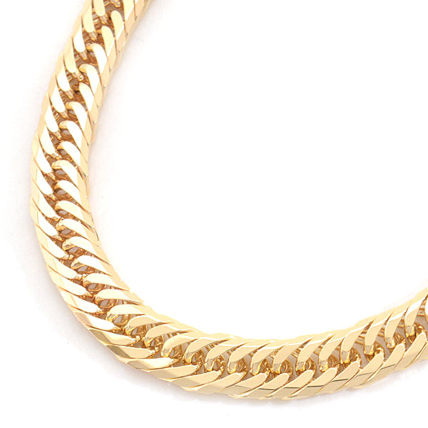 K18 Yellow Gold Chain Bracelet 8-Sided Triple