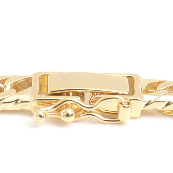 K18 Yellow Gold Chain Bracelet 8-Sided Triple